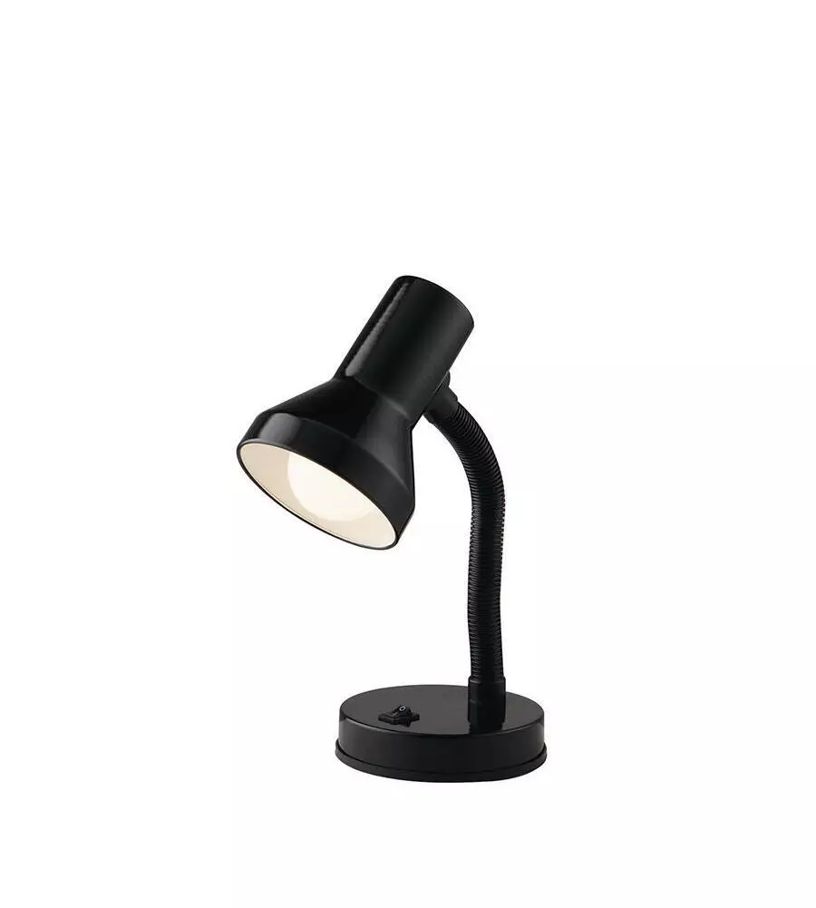 Lampada da scrivania in metallo nero, 60w